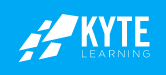 Kyte Learning.com icon - blue with white letter and 5 white kites